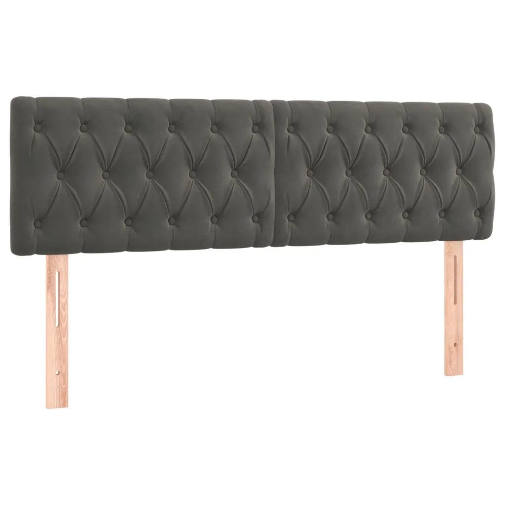 Testiera | Testata Grigio Scuro 144x7x78/88 cm in Velluto