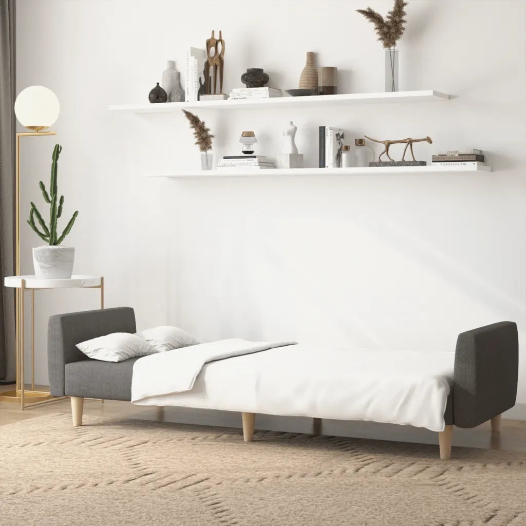 Divano letto | Sof¨¤ letto | Letto singolo a 2 Posti Grigio Scuro in Tessuto