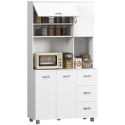 Credenza con Cassetti e Ripiani Aperti ¨C Minimal ¨C Bianco 100x39.5x183.5cm