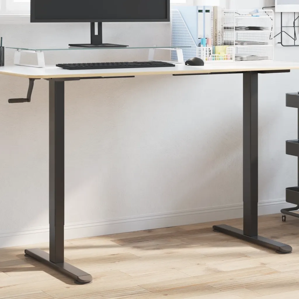 Telaio Scrivania in Piedi Nero (94-135)x60x(70-114)cm Acciaio CFW8844472