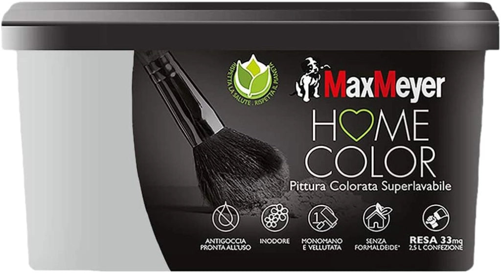 Idropittura Colorata Superlavabile per Interni HomeColor, Colore Silver, 2.5L