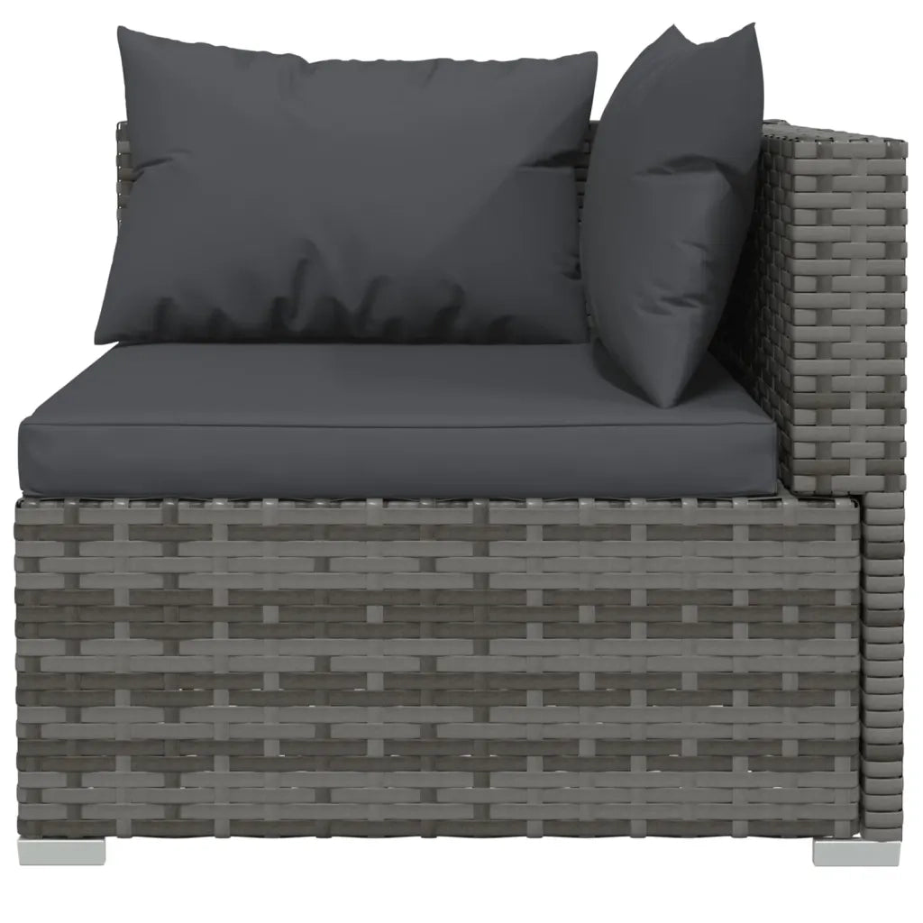 Set Divani da Giardino con Cuscini 6 pz in Polyrattan Grigio 3102325