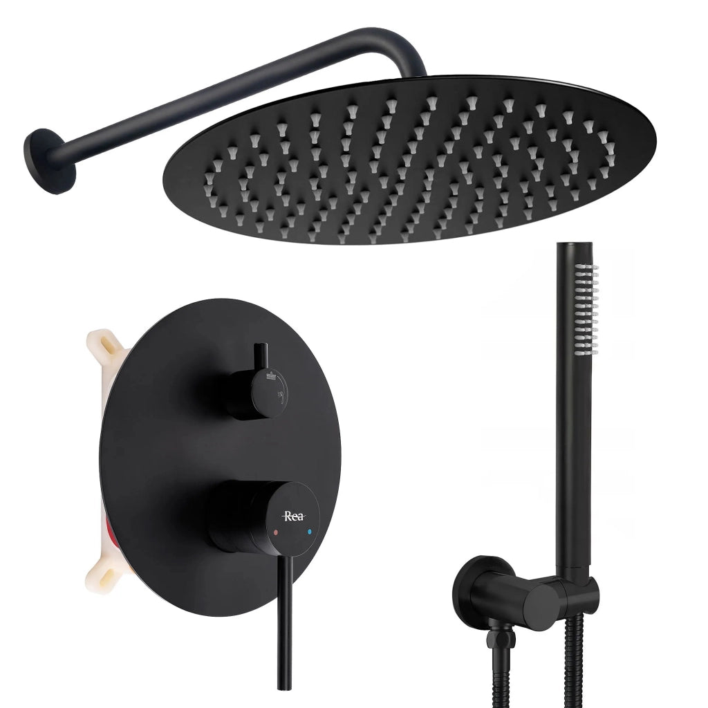 Set Doccia Da Incasso Rea Foss Clif Black + Box