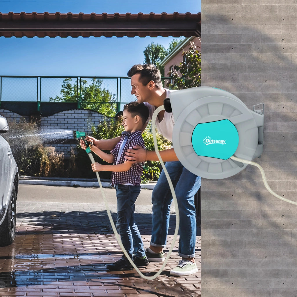 Avvolgitubo Automatico a Parete e Portatile ¨C Minimal ¨C Grigio 25+2 m