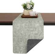 Tavolo da pranzo in plastica imitante legno, moderno, a doppia faccia, antiscivolo, resistente al calore, lavabile, tavolo da esterno, per matrimoni, compleanni, decorazione della tavola da pranzo (grigio-verde, 40 x 183 cm)