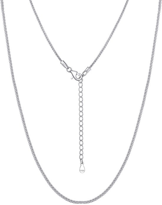 Collana per collo in argento 925 - Catena quadrata a anello - Lunghezza 41 cm/46 cm/51 cm/55 cm/61 cm - Design semplice e moderno - Duraturo e comodo - Gioielli