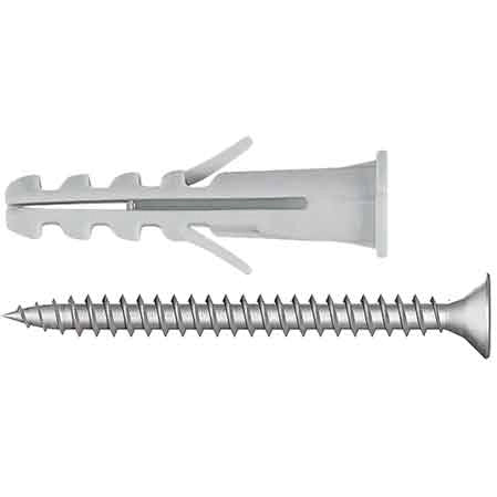 TASSELLO CON VITE E BORDO 'AX05' Ø 8x40 mm - vite 5x50 mm - 50 pezzi- TECFI