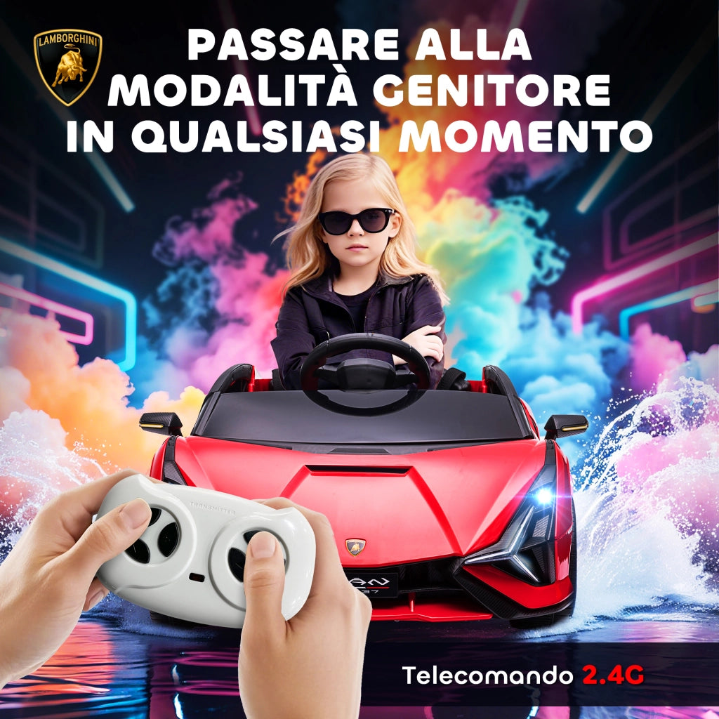 Auto Elettrica Bambini 12V ¨C Minimal ¨C Rosso, Telecomando