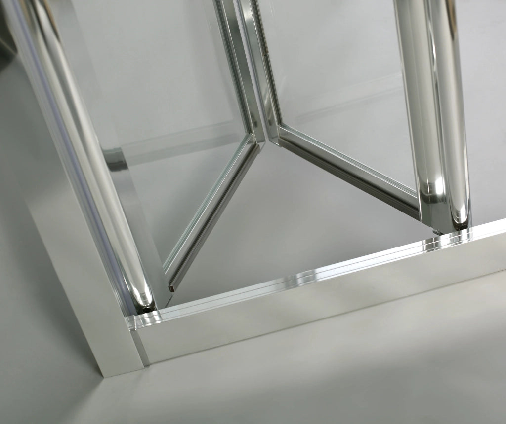 Box doccia angolare AKORD pieghevole + laterale fisso 90x70 cm cromo trasparente