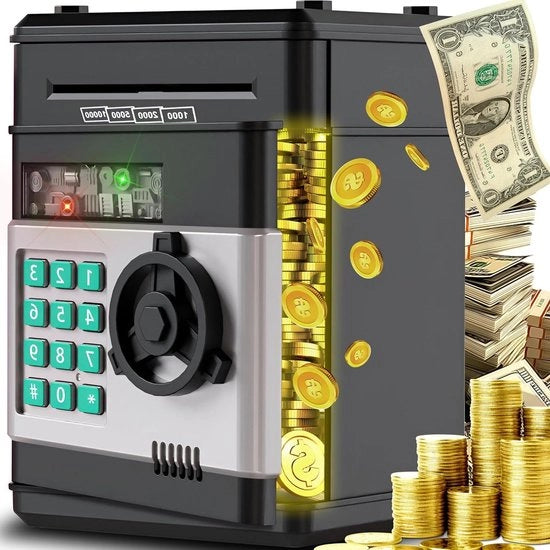Spaarcazzetta per Bambini - Cassetto di Risparmio Elettronico Giochi con Monete ATM per Regali di Compleanno per Bambini Automatizzato Cassa di Risparmio per Bambini