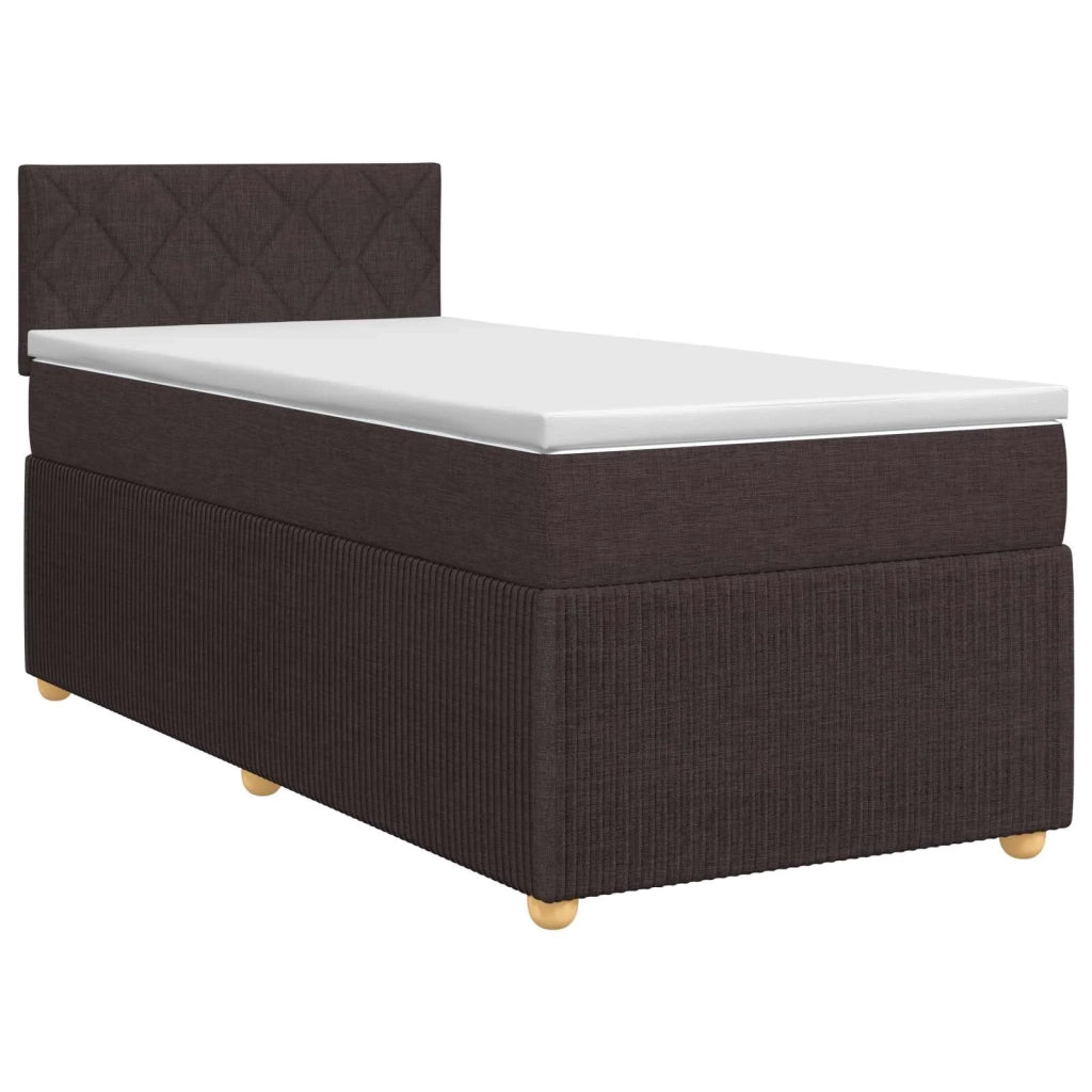 Letto box spring con materasso Marrone Scuro 90 x 200 cm 3451387