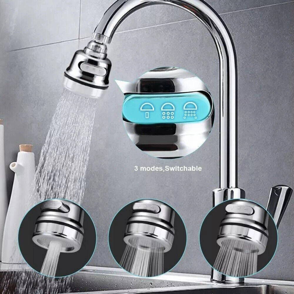 Trade Shop - Rompigetto Flessibile A Doccetta Per Rubinetto Areatore Doccino 3 Getti Ab-j309 -