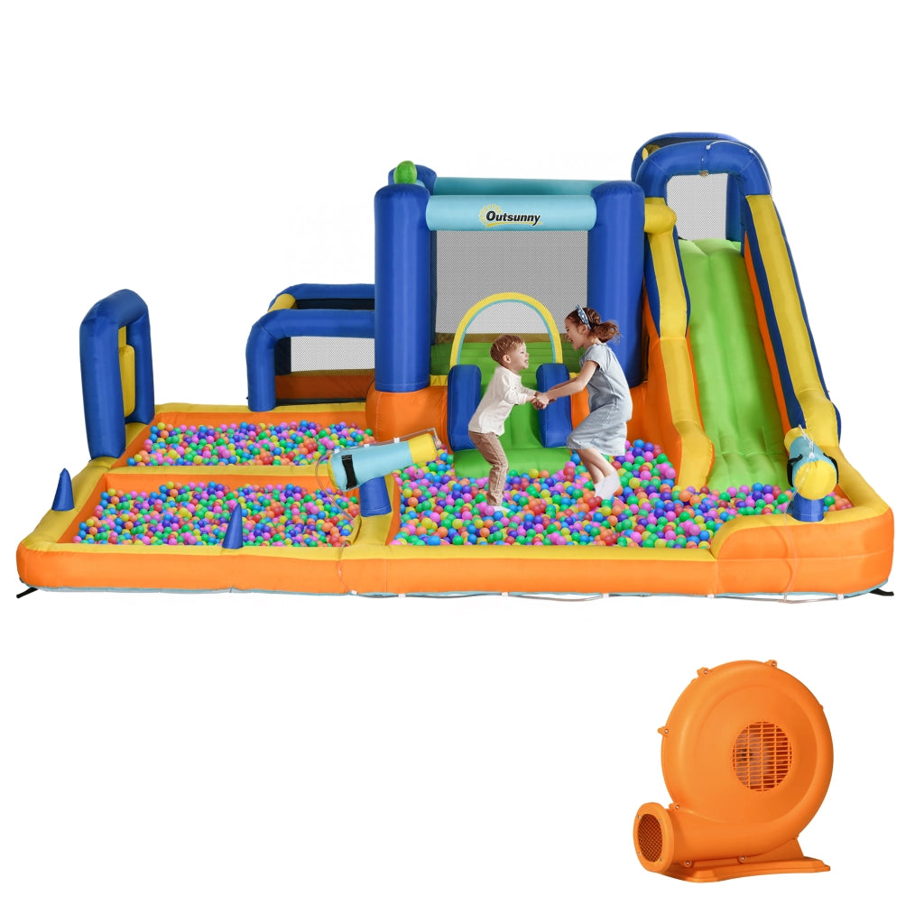 Castello Gonfiabile con Scivola e Parete Arrampicata ¨C Minimal ¨C Multicolore 430x420x200cm