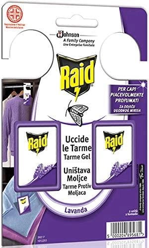 SET 12 RAID TARMICIDA GEL PROFUMATO LAVANDA IN 6 CONFEZIONI DA 2 PEZZI