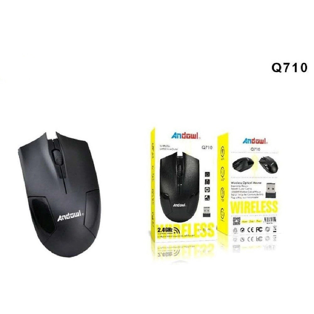 Trade Shop - Mouse Ottico Wireless Q710 Senza Fili Usb Per Notebook Pc Computer 1200dpi 2,4ghz -
