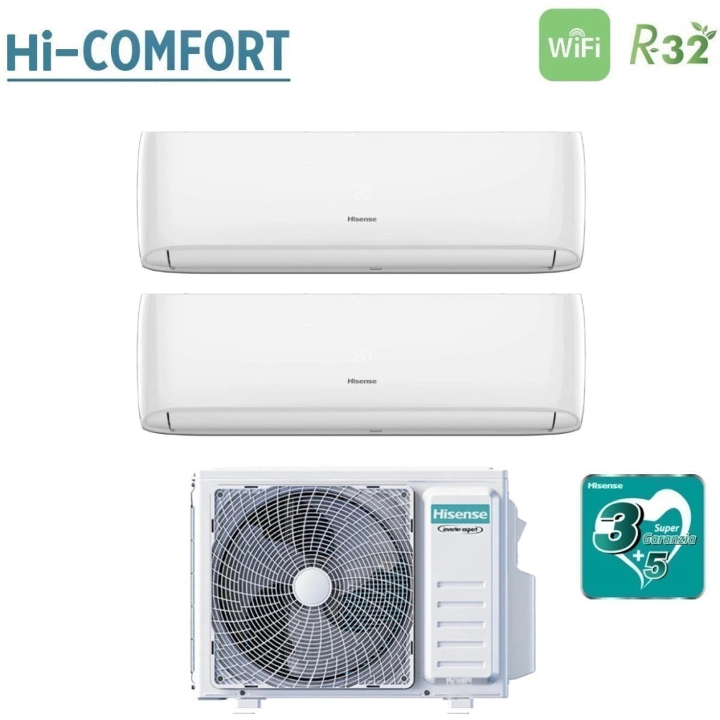 Condizionatore Dual Split Hisense Hi-Comfort 9+9 con 2AMW35U4RGC R-32 Wi-Fi Integrato