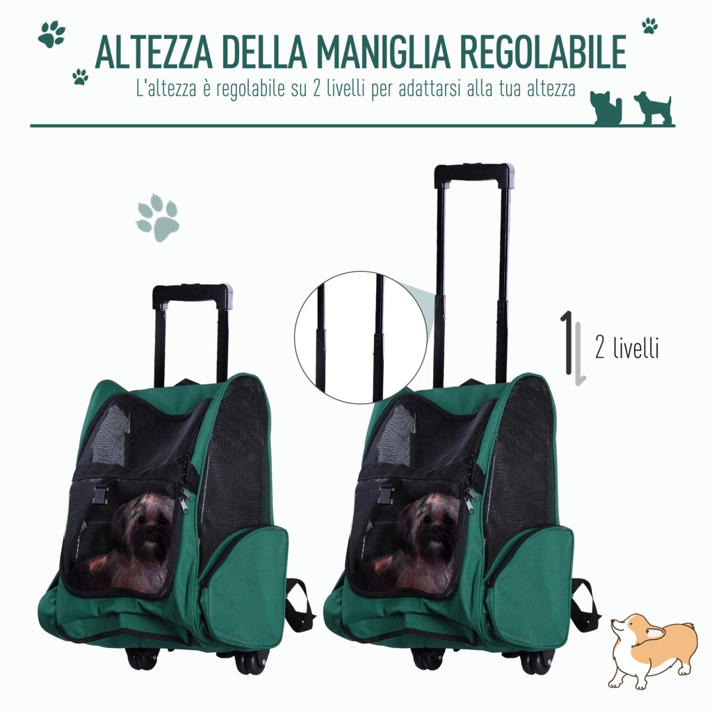 Zaino Trasportino per Cani e Gatti ¨C Minimal ¨C Verde, 42x25x55cm
