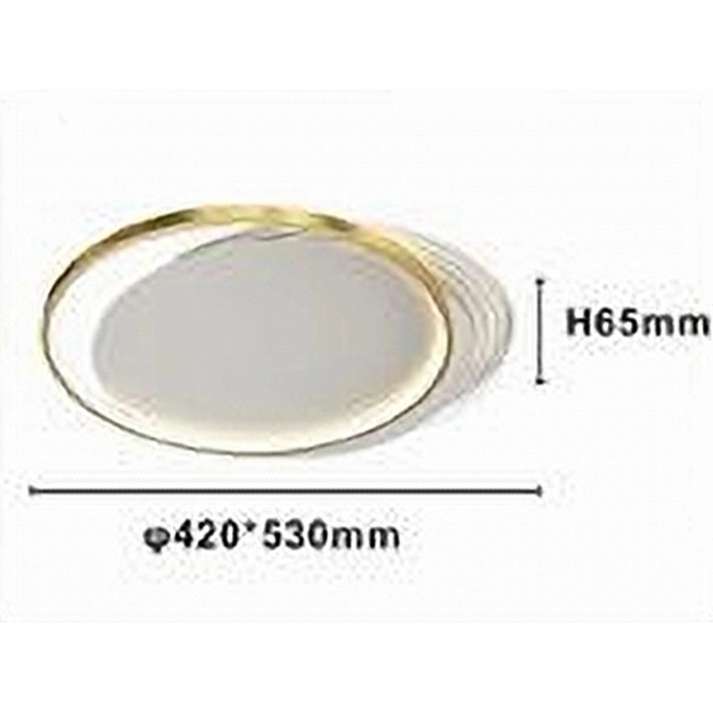 Trade Shop - Plafoniera Led 30 W Cerchio Oro Lampadario Da Soffitto Tondo Luce Naturale 70715 -