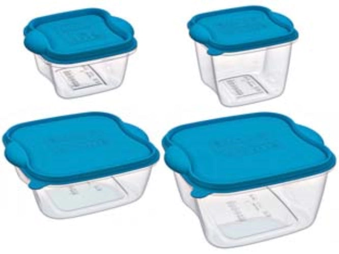 Contenitore quadro in pp per alimenti - lt.3 cm.25,6x23,6x9,6h. 8 pezzi Mongardi