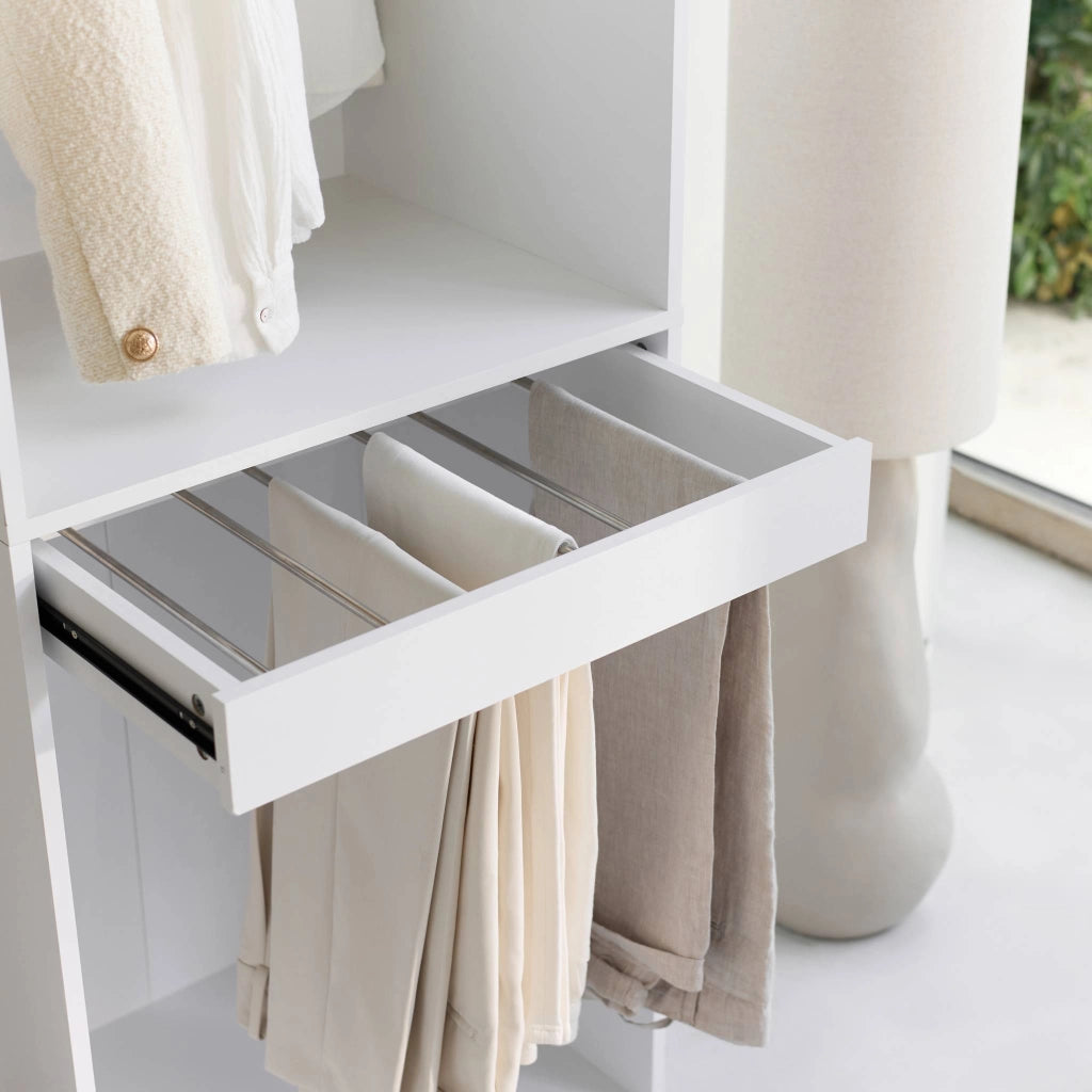 Modulo guardaroba con appendiabiti e portapantaloni, bianco