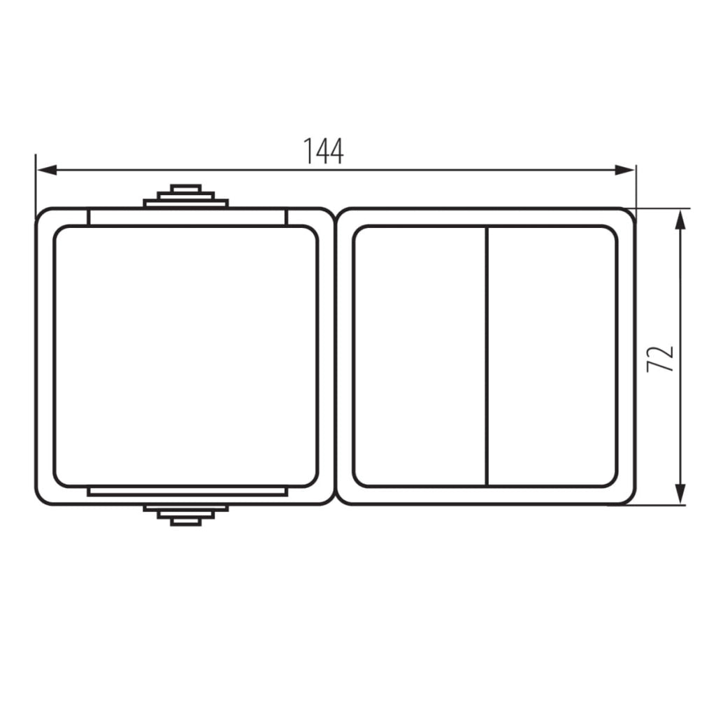 Interruttore lampada + presa Schuko IP54 Kanlux TEKNO