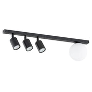 Plafoniera Minimal 4 Luci Sobek In Acciaio Nero E14+Gu10