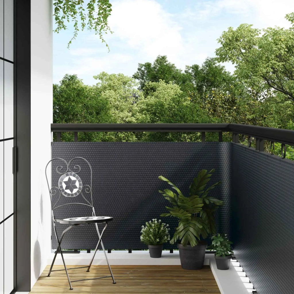 Schermo da balcone | Paravento da Balcone Grigio Scuro 600 x 90 cm polyrattan