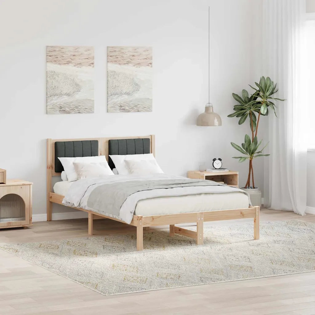 Letto con Testiera Rivestita Grigio scuro 120 x 200 cm 878260