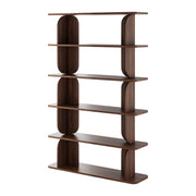 Libreria Moderna Con 5 Ripiani A Giorno Design Minimal Contemporaneo Ideale Per Soggiorno Studio Salotto Corridoio Zona Living E Ufficio In Melaminico 120 X 181.5 X 34 Cm Noce