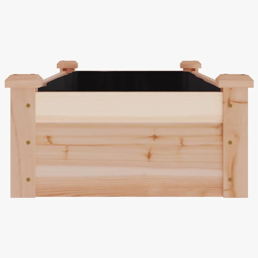 Fioriera Rialzata da Giardino-Vaso da Esterno-Fioriera Elevata Fodera 120x45x25cm Massello Abete