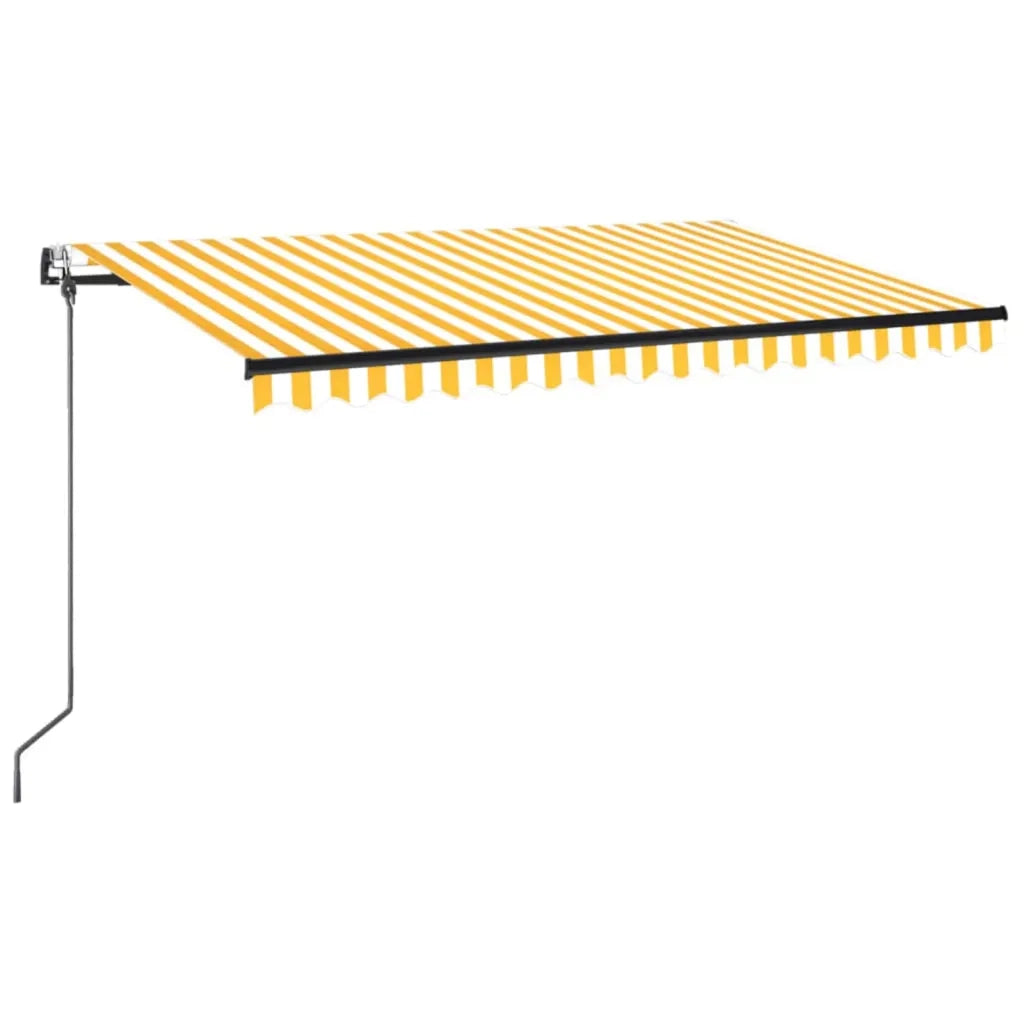 Tenda da Sole Retrattile Automatica 400x350 cm Gialla e Bianca 3069188