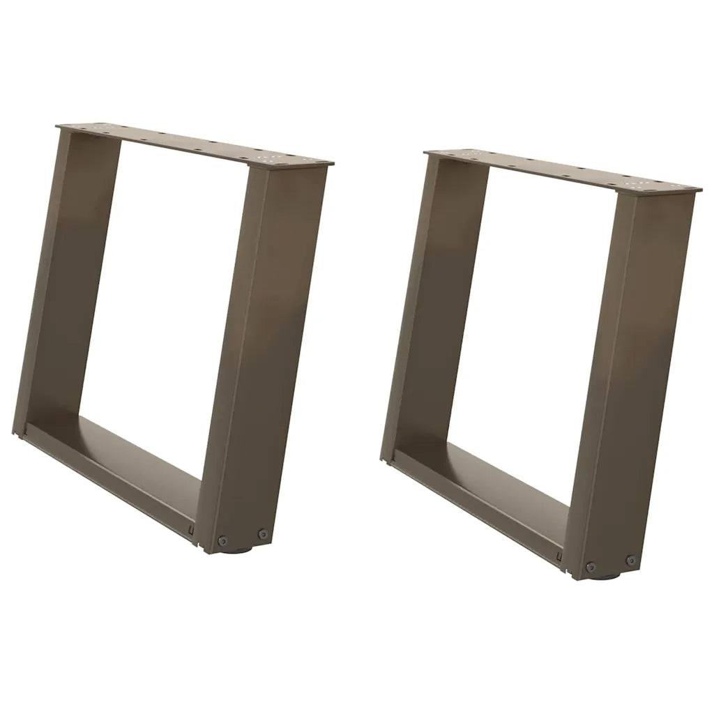Gambe per Tavolino da Caffè a Forma di U 2 pz Acciaio Naturale 70x(42-43) cm Acciaio 4012775