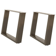 Gambe per Tavolino da Caffè a Forma di U 2 pz Acciaio Naturale 70x(42-43) cm Acciaio 4012775