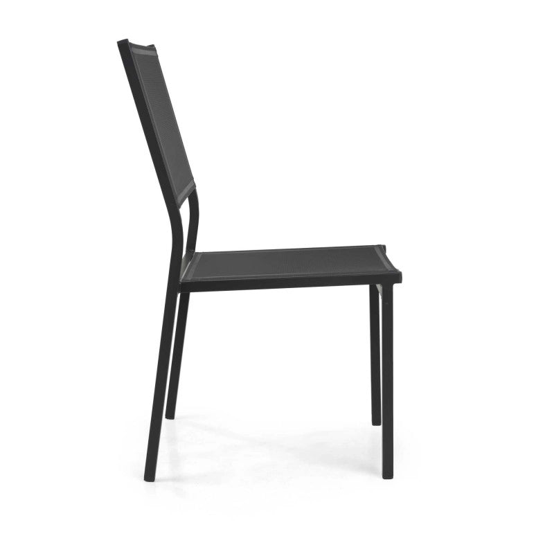 Sedia alluminio sullivan impilabile antracite cm 55x46h43/88