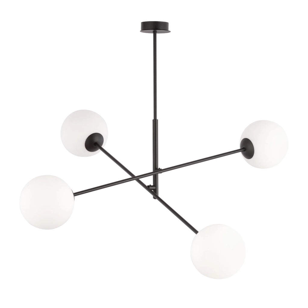 Lampadario Emibig Linear 4xE14 nero/opalino dimmerabile 102cm