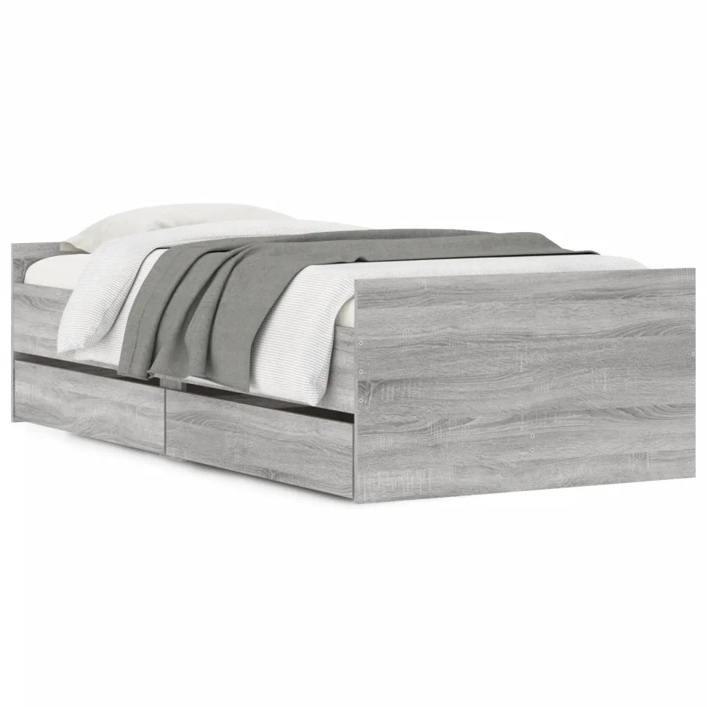 Giroletto con Cassetti Grigio Sonoma 75x190 cm Small Single 3207390