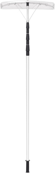 Rastrello da neve per tetti e Auto, telescopico e allungabile da 200 cm a 630 cm, pala da neve in alluminio, per vari occasioni, maniglia antiscivolo, con chiusura, bianco argenteo