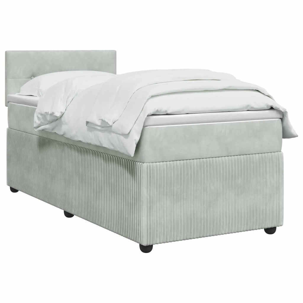 Letto box spring con materasso Grigio Chiaro 90 x 190 cm 3451583