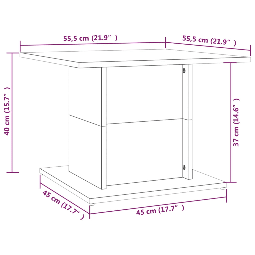 Tavolino salotto | Tavolino da caff¨¨ | Tavolino da Soggiorno Rovere Fumo 55,5x55,5x40cm Legno Multistrato