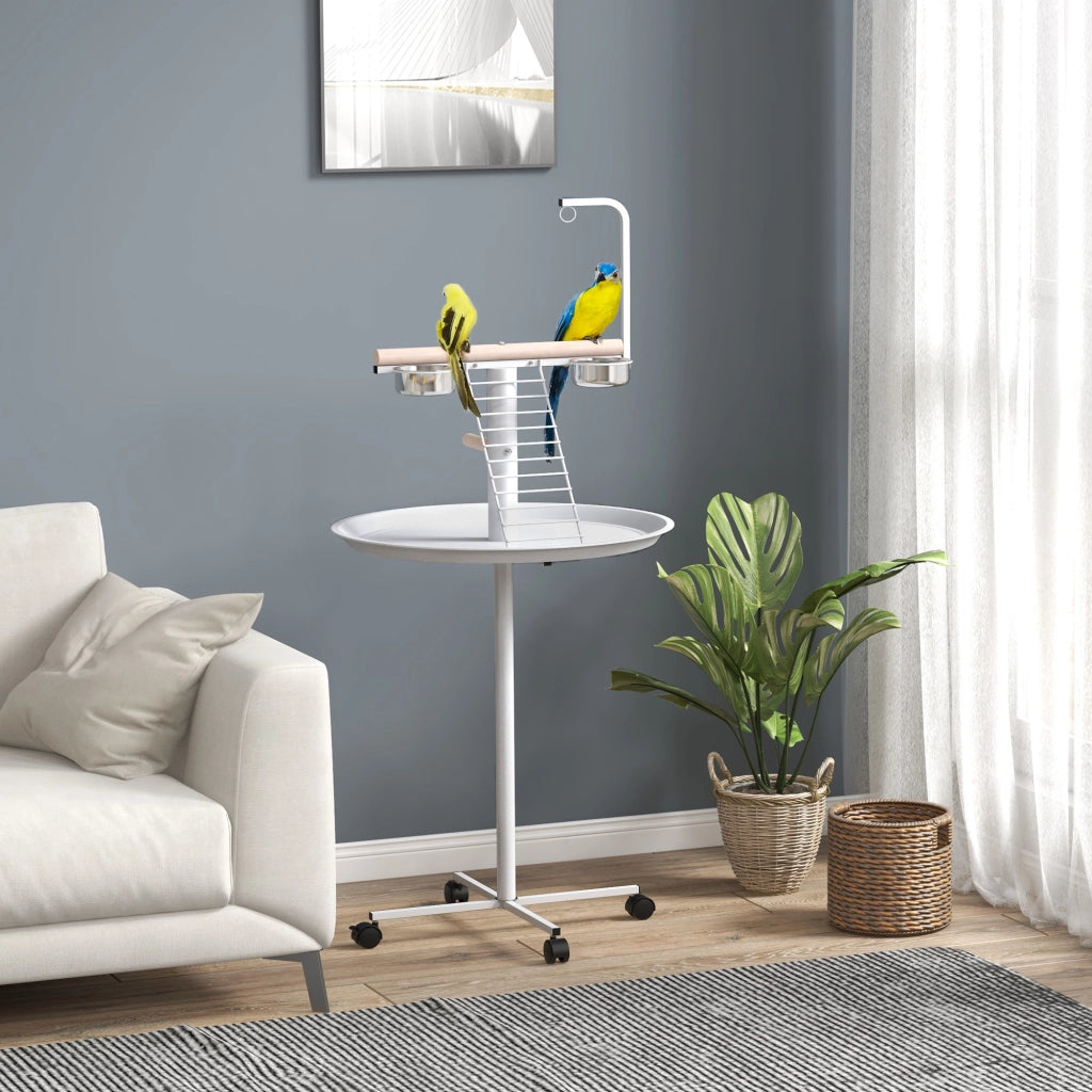 Mangiatoia per Uccelli con Ruote ¨C Minimal ¨C Bianco ?60x138 cm