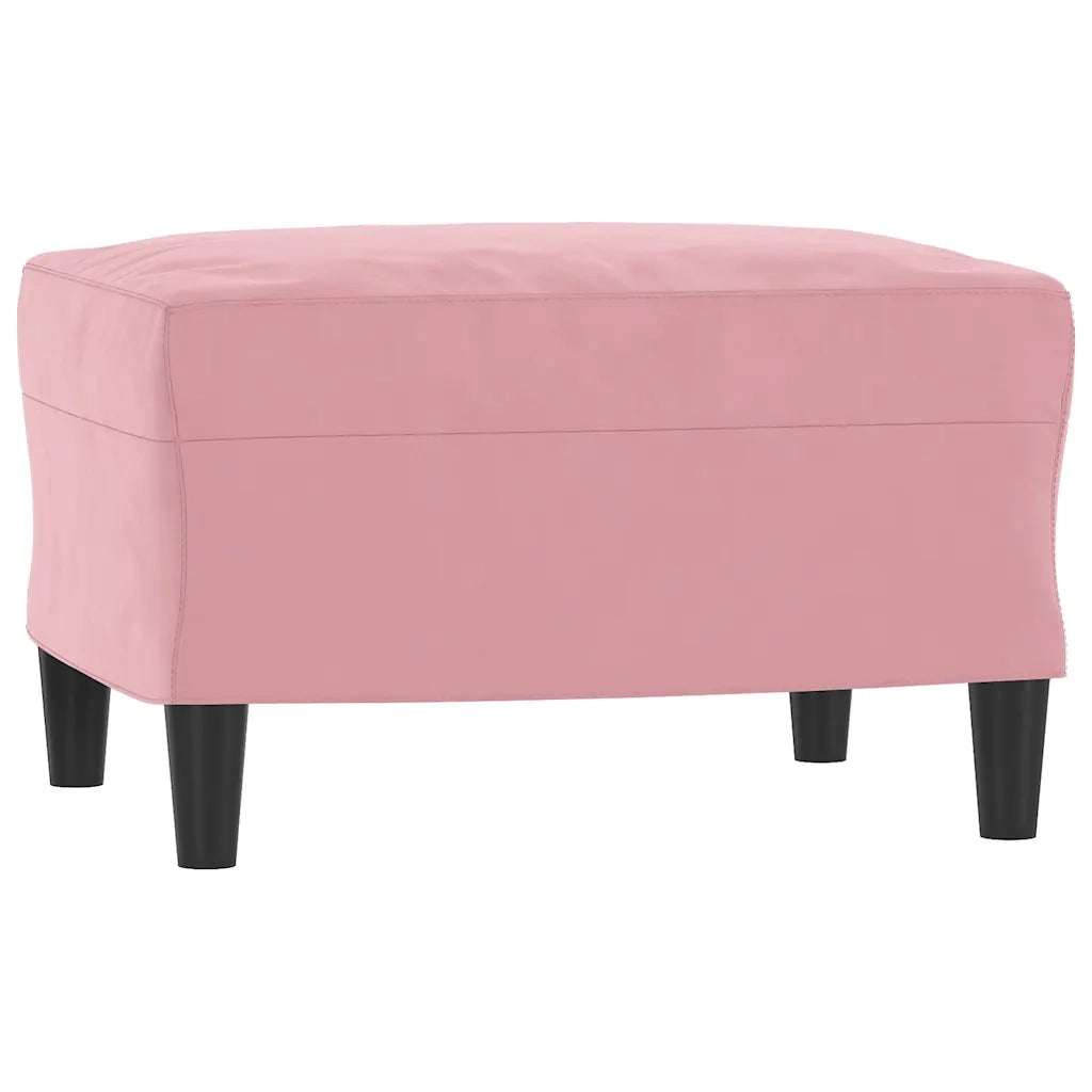 Divano a 3 Posti con Poggiapiedi rosa 180 cm in Velluto 3201218