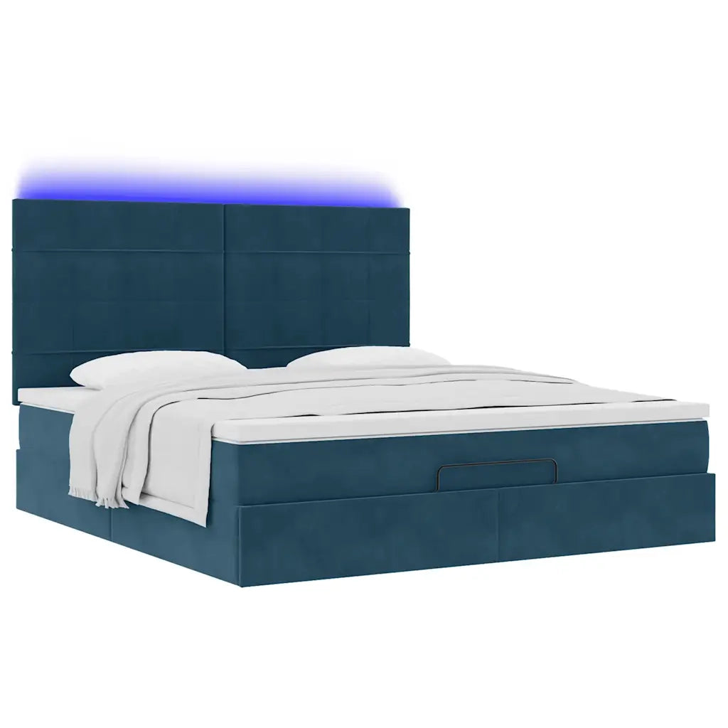 Struttura Letto Pouf con Materassi 160x200 cm Velluto 3314334