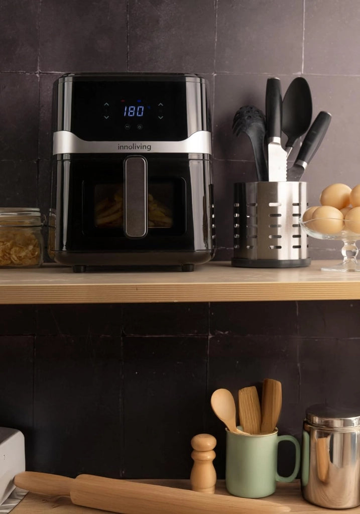 Innoliving Friggitrice ad Aria 5 Litri INN-890 con Pannello Digitale Touch, 7 Programmi Preimpostati, Finestra di Controllo e Luce Interna