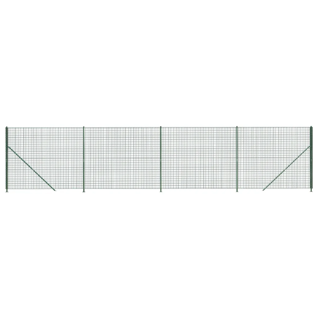 Recinzione da Giardino | Recinzione Metallica con Flangia Verde 1,4x10 m