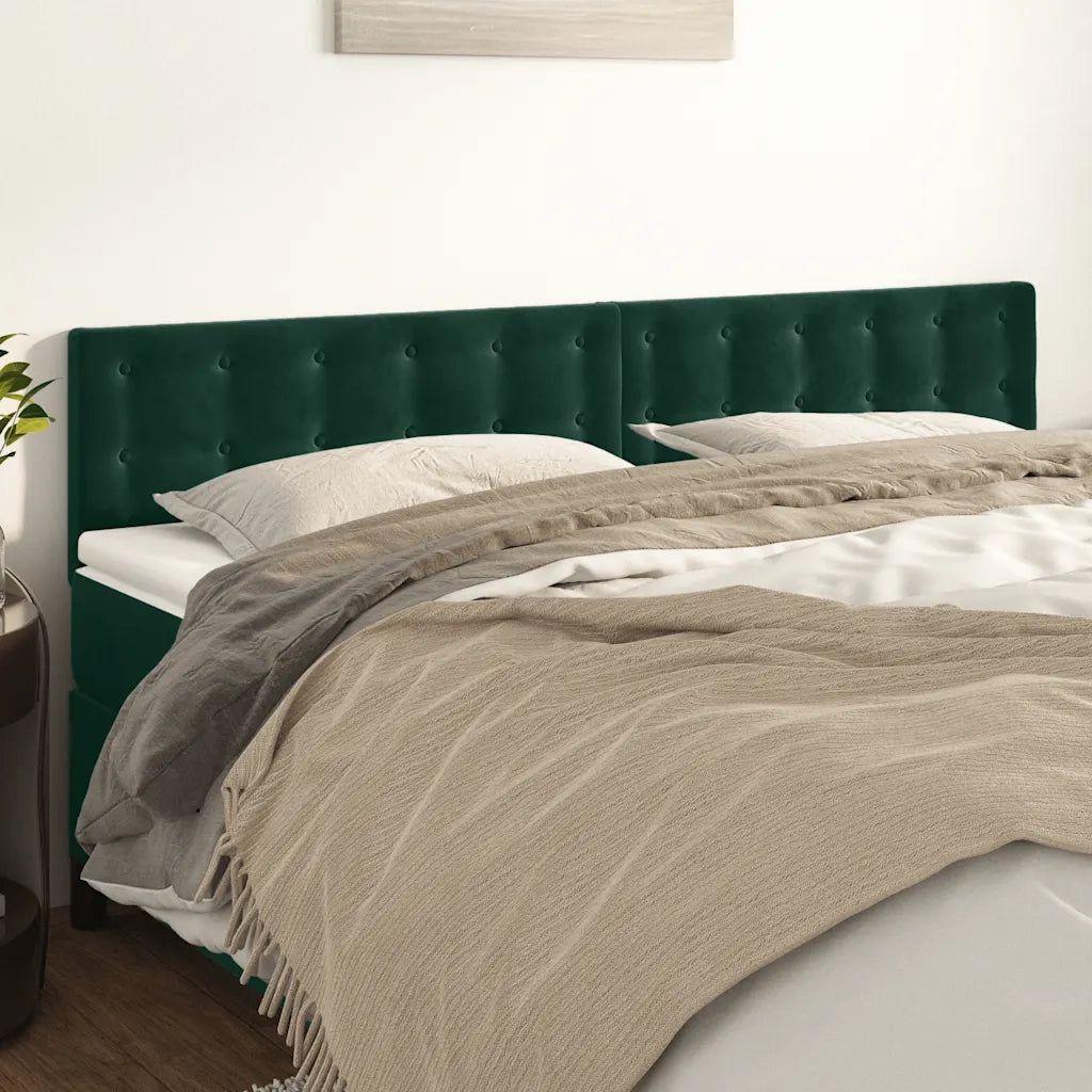Testiera | Testata Verde Scuro 200x5x78/88 cm in Velluto