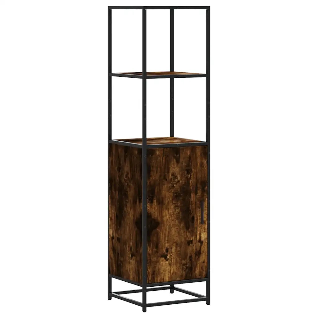Credenza Rovere Fumo 35,5x35x139 cm Legno Multistrato Metallo 849046