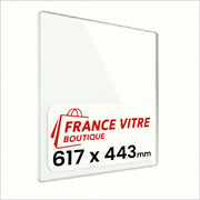 617 x 443 x 4 mm - Vetro per stufa a legna - vetro camino di ricambio - vetro per caminetto resistente al fuoco - France Vitre