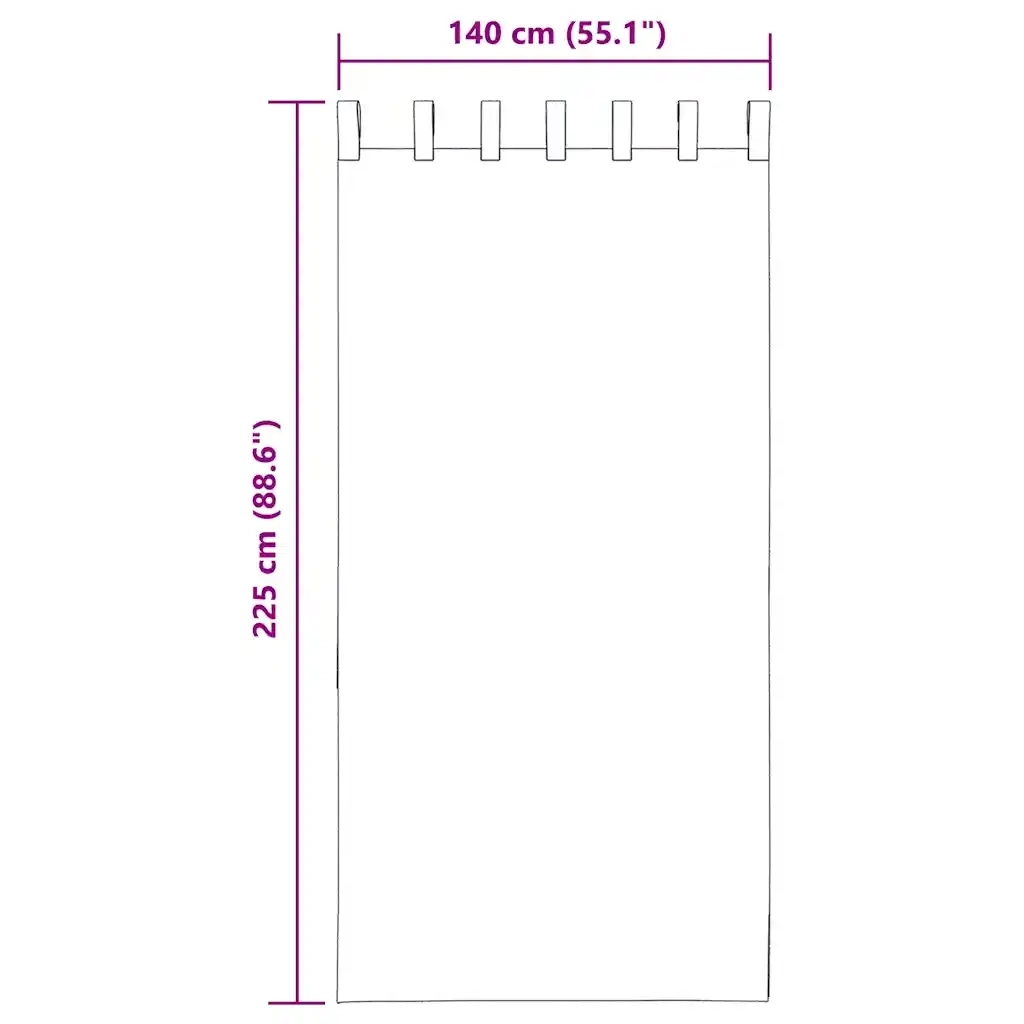 Tende in Voile con Passanti 2 pz Viola 140x225 cm