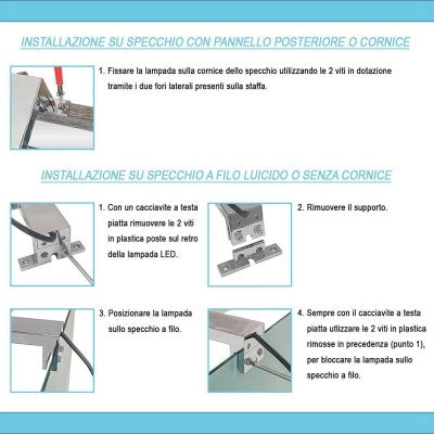Specchio LED 50x60 cm reversibile con luce fredda