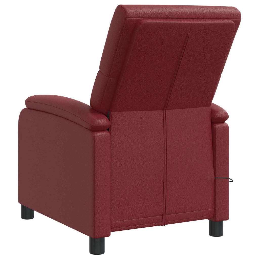 Poltrona Massaggiante Rosso Vino Similpelle 42035005